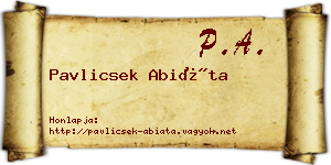 Pavlicsek Abiáta névjegykártya